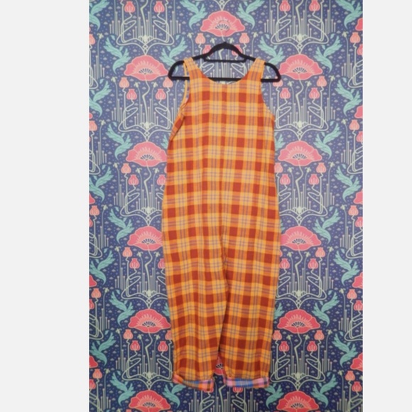 Ace & Jig Sophomore Plaid Check Orange Yellow Jumpsuit Romper Nwt XS - Picture 6 of 6